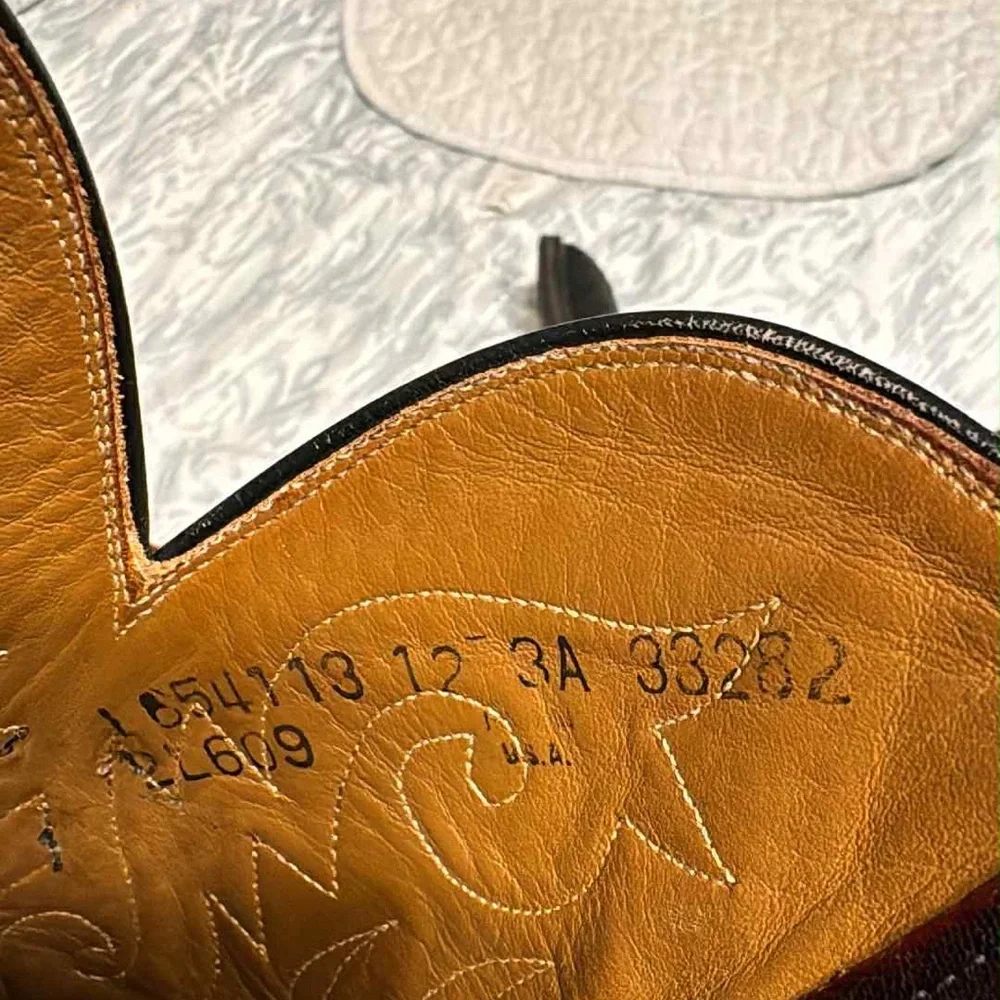 Lucchese Black and Red Western Boots - Picture 8 of 16